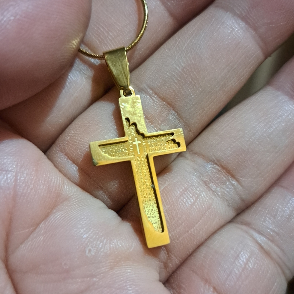 Gold Cross Pendant Necklace - Elegant Women's Religious Jewelry